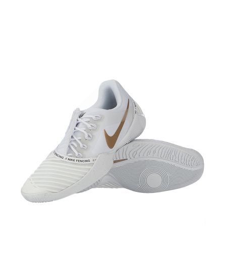ADULT NIKE BALLESTRA 2 FENCING SHOES - WHITE / GOLD